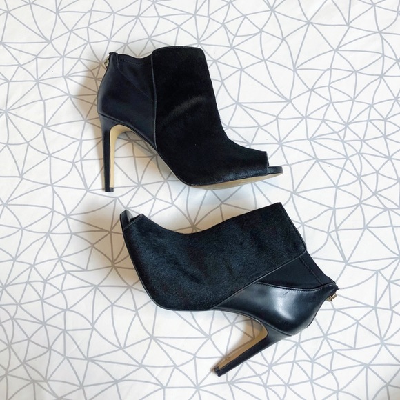 Ann Taylor open toe faux fur heel - Picture 4 of 9